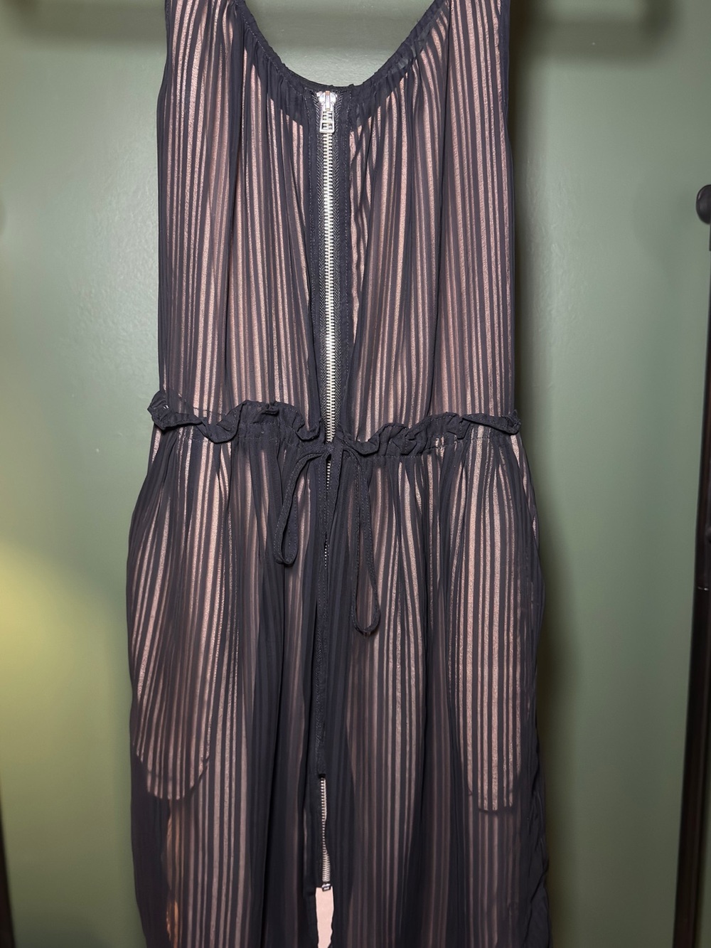 W118 by Walter Baker Black Sheer Strapless Zip-Front Dress